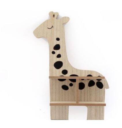 Giraffe Shelf Unit - 42x30x8cm Decorative Animal - Themed Storage for Kids’ Rooms - BerPar