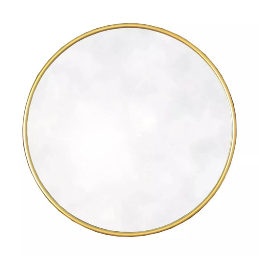 50cm Large Gold Round Wall Mirror - Elegant Vanity Mirror for Bathroom & Home Decor - BerPar