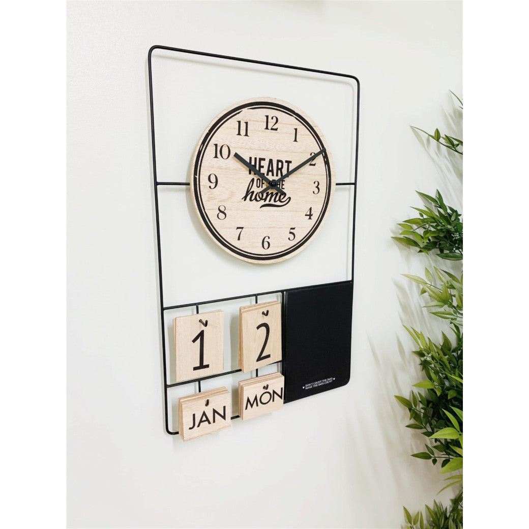 Memo Board with Date Clock - Stylish Wall Organizer for Home & Office - BerPar