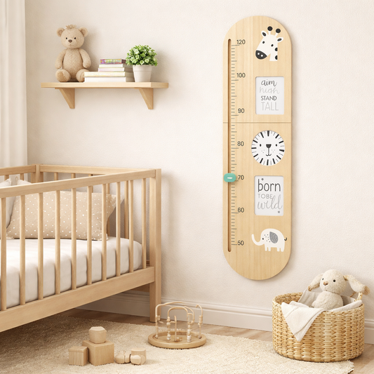 Lion themed door hanger styled in nursery room