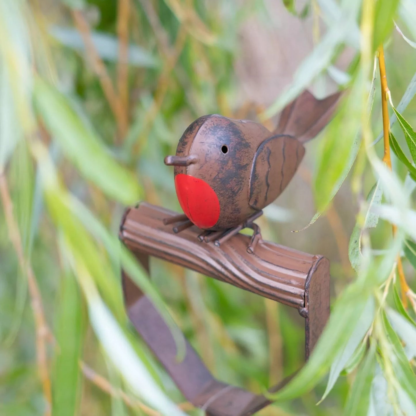 1.1m Robin on a Fork Garden Ornament