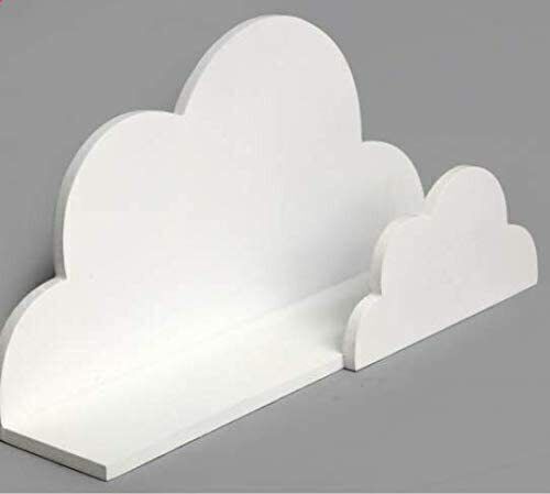 White Wooden Floating Cloud Shelf - BerPar