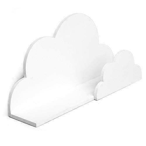 White Wooden Floating Cloud Shelf - BerPar