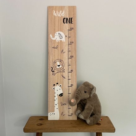 Wooden Safari Height Chart - Animal-Themed Kids Room Wall Decor - BerPar