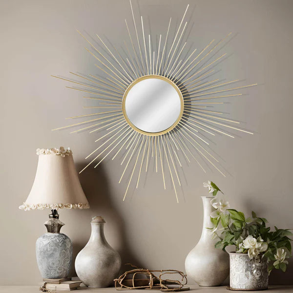 60cm Gold Wire Star Mirror - Decorative Wall Accent for Modern Home Decor