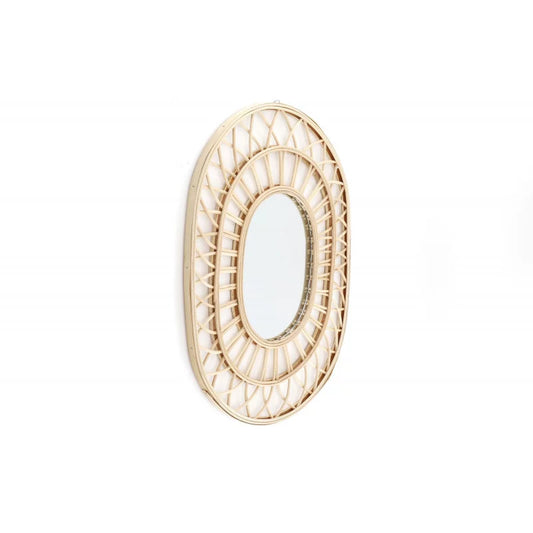 Synergy Woven Oval Mirror - Stylish Natural Wall Decor for Home - BerPar