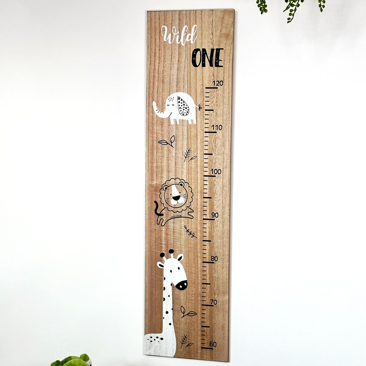 Wooden Safari Height Chart - Animal-Themed Kids Room Wall Decor - BerPar