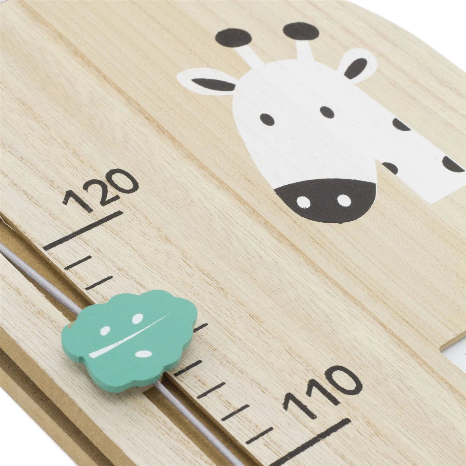 Wooden thermometer with a giraffe design and temperature markings