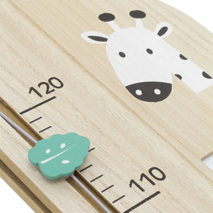 Wooden thermometer with a giraffe design and temperature markings