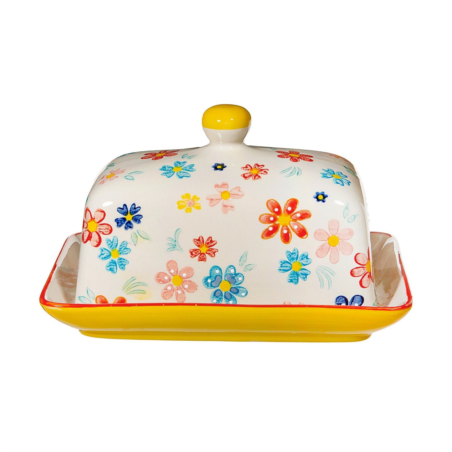 Folk Floral Butter Dish