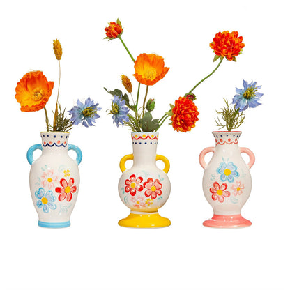 Folk Floral Small Vase Assorted