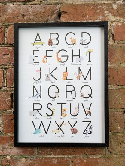 Baby Alphabet A-Z Animal Print Frame