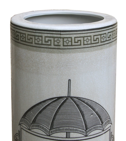 Ceramic Umbrella Stand, Monochrome Umbrella Print