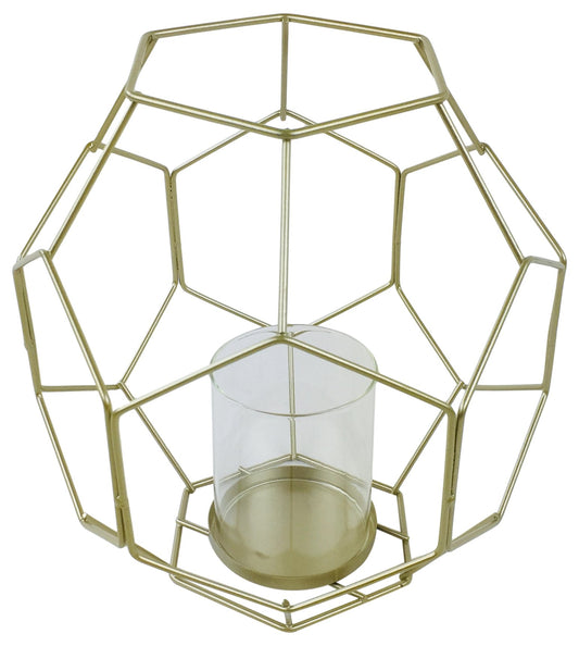 Gold Geometric Candleholder 21cm