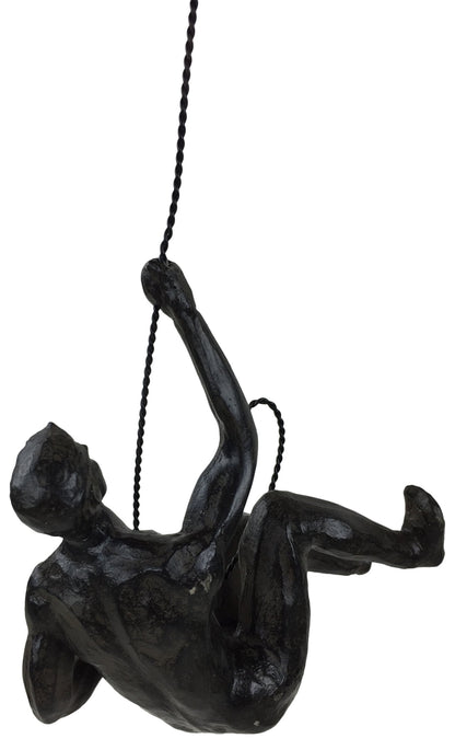 Abseiling Man Looking Up Ornament Black