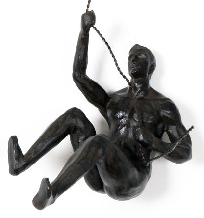 Abseiling Man Looking Up Ornament Black