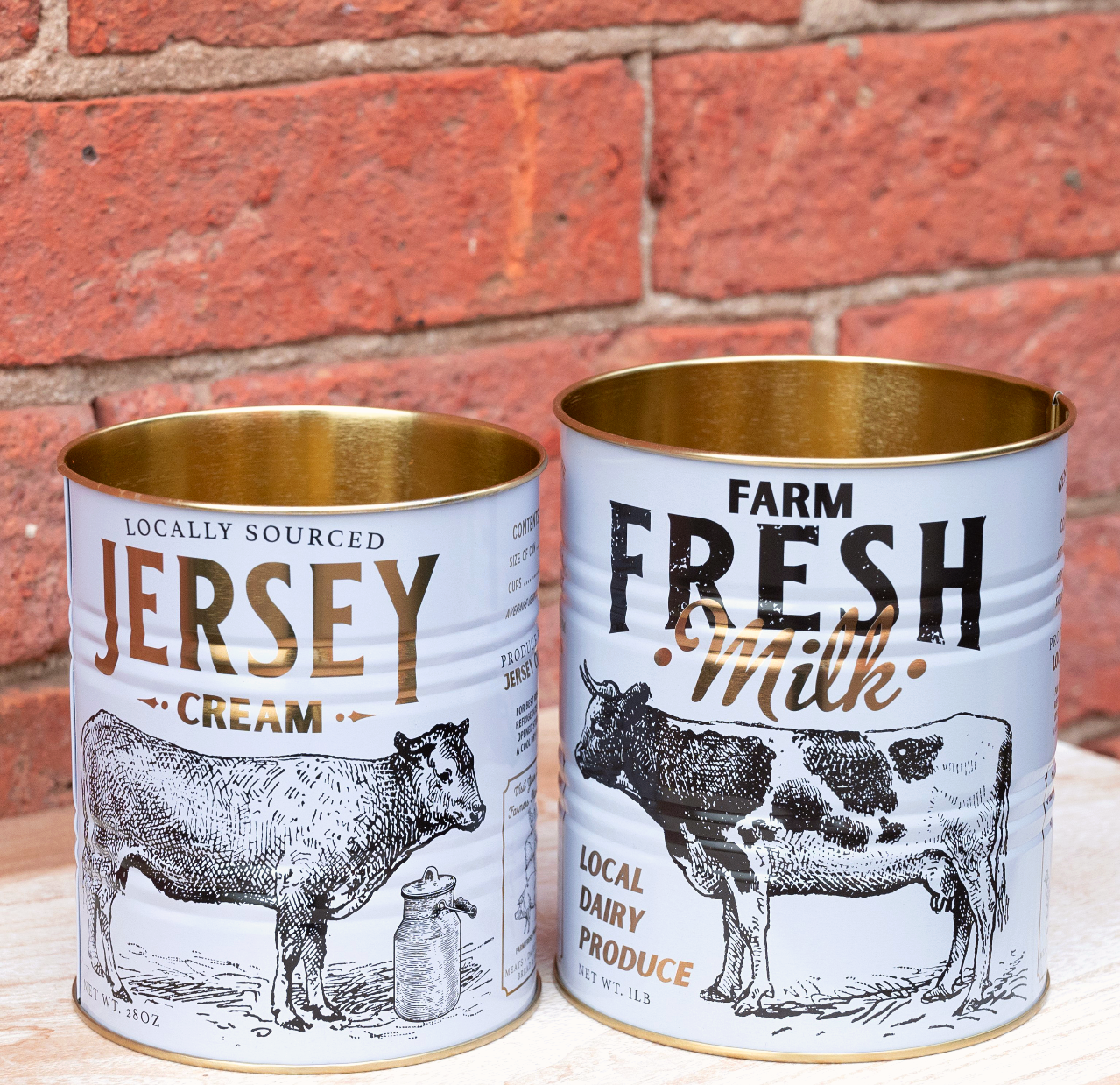 Set of 2 Fresh Cow Storage Tins