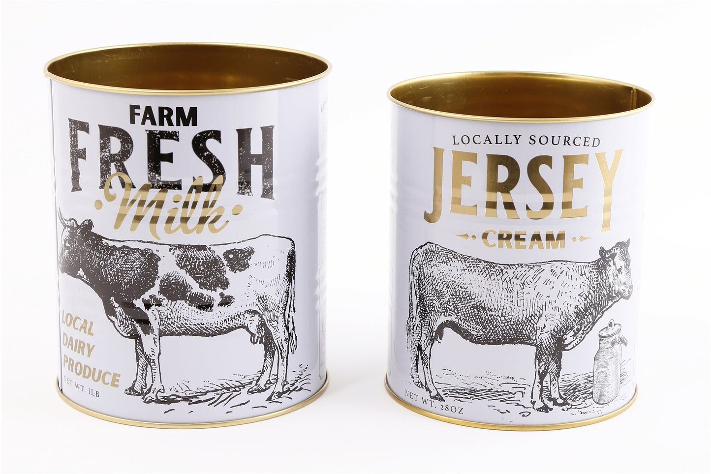 Set of 2 Fresh Cow Storage Tins