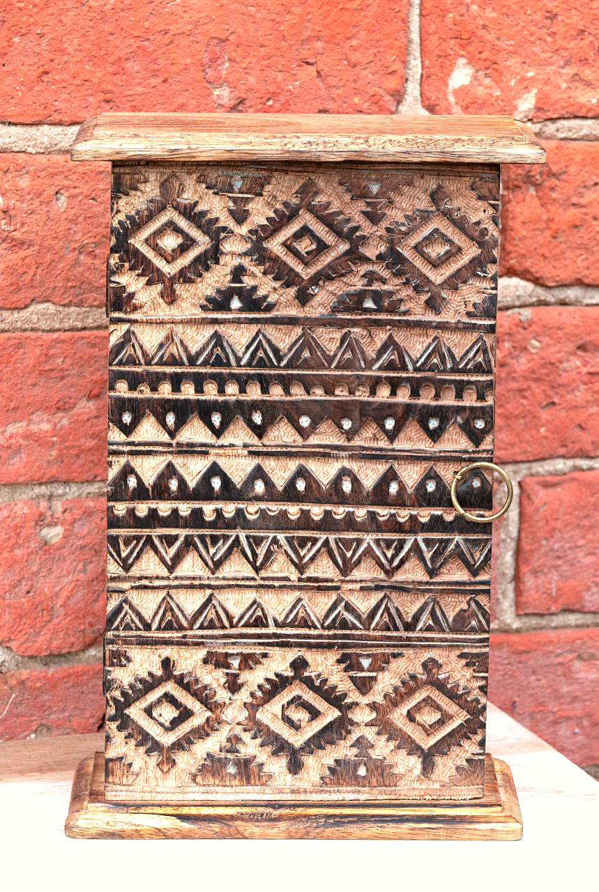 Kasbah Design Carved Wooden Key Box