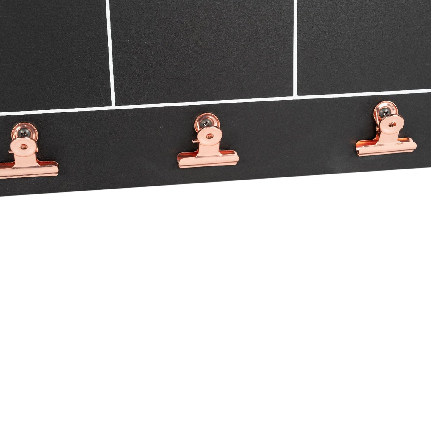 Black Weekly Memo Board With Copper Clips