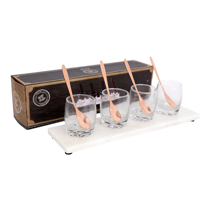 Marble Glass & Copper Tapas Set