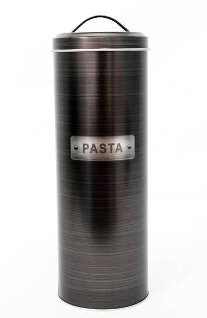 Black & Silver Metal Pasta Tin