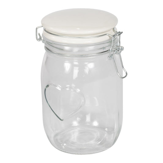 Glass Storage Jar With Heart - Large