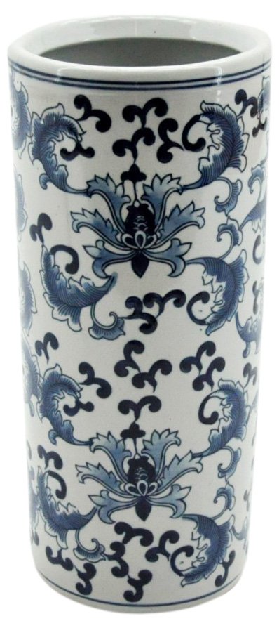 Umbrella Stand Round Blue & White 18"