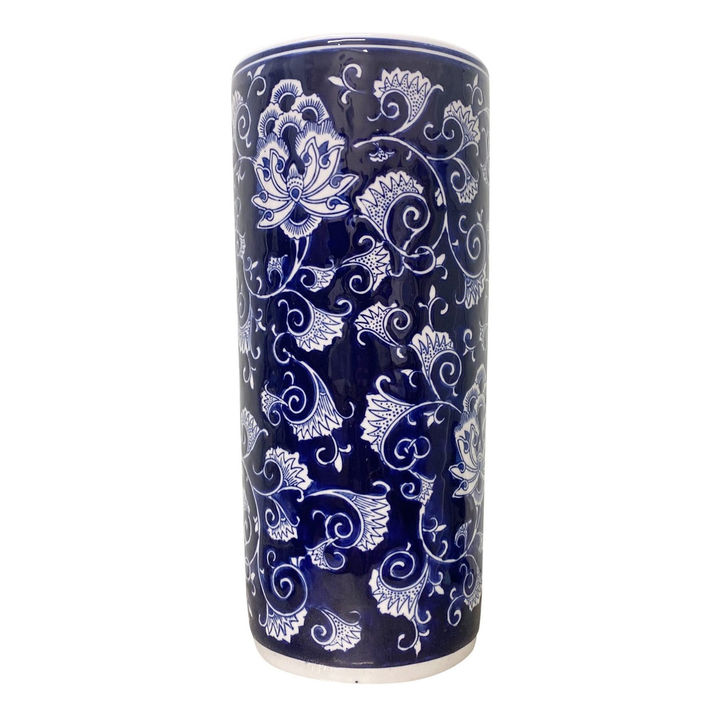 Blue and White Umbrella Stand 18"