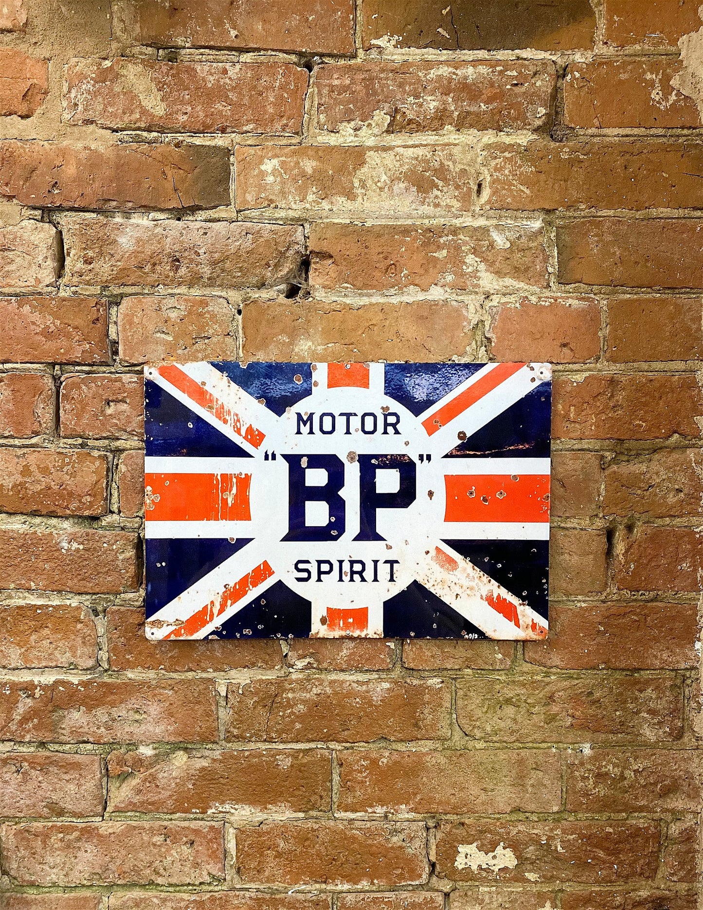 Metal Advertising Wall Sign - Motor BP Spirit