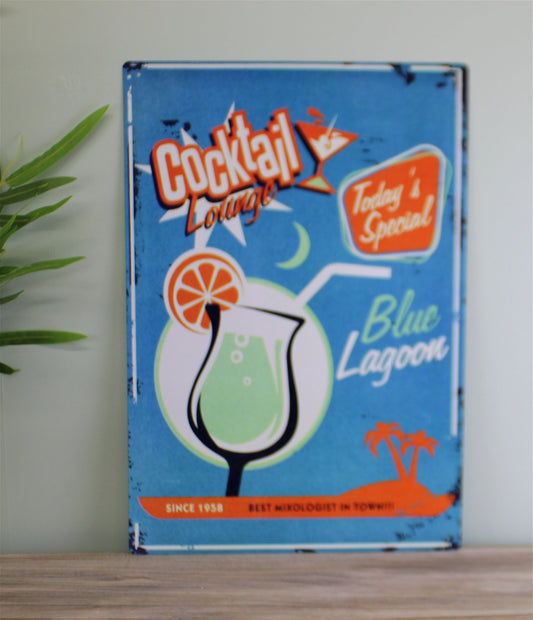 Vintage Metal Sign - Blue Lagoon Cocktail Lounge