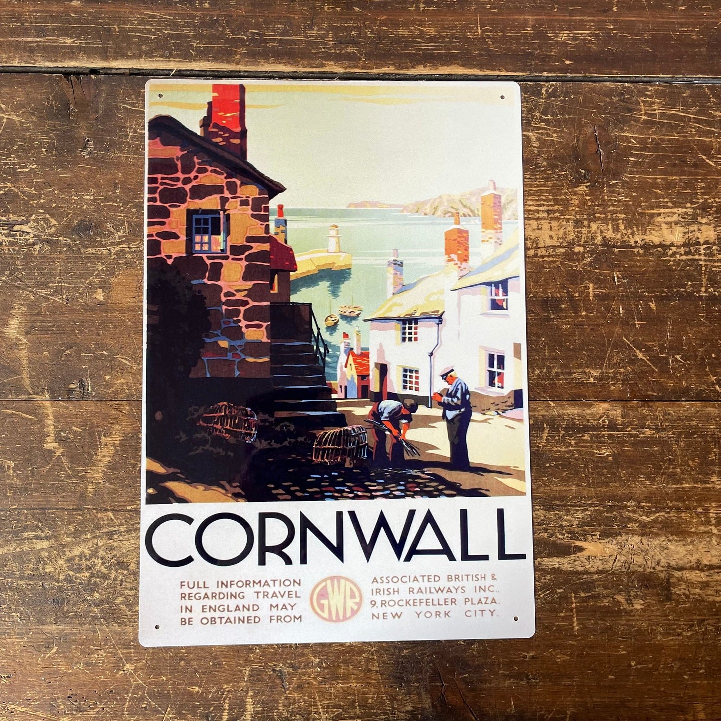 Vintage Metal Sign - Great Western Railway, Cornwall