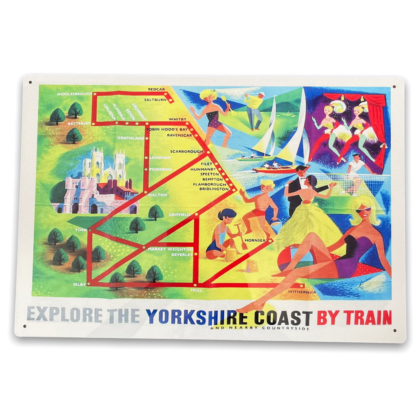 Vintage Metal Sign - British Railways Retro Advertising, Explore The Yorkshire Coast