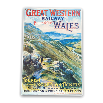 Vintage Metal Sign - British Railways Retro Advertising, Great Western Wales