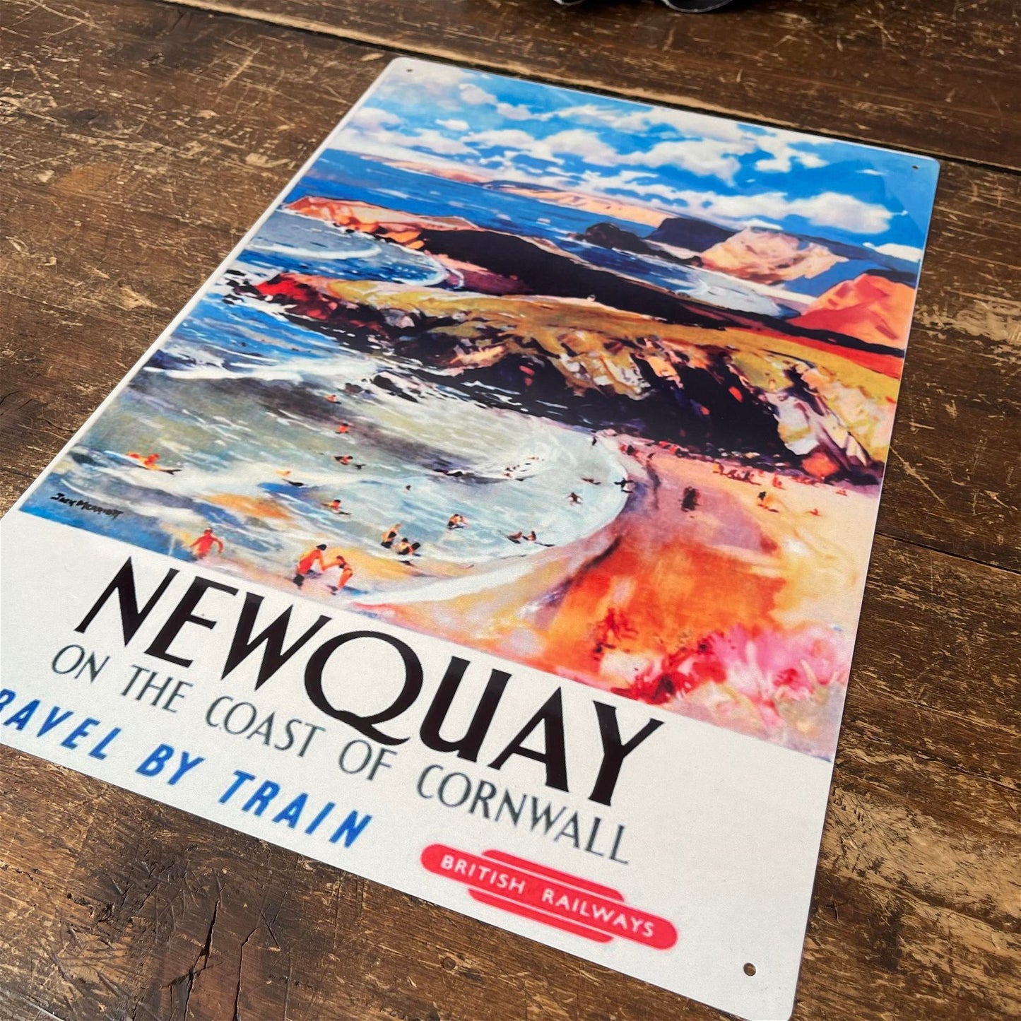 Vintage Metal Sign - British Railways Retro Advertising, Newquay