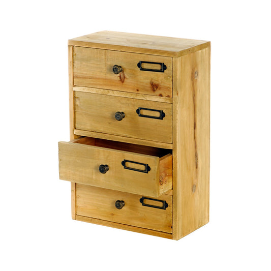 Tall 4 Drawers Wooden Storage 23 x 13 x 34 cm