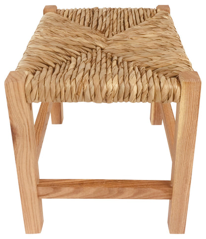 Rustic Woven Raffia Stool 30cm