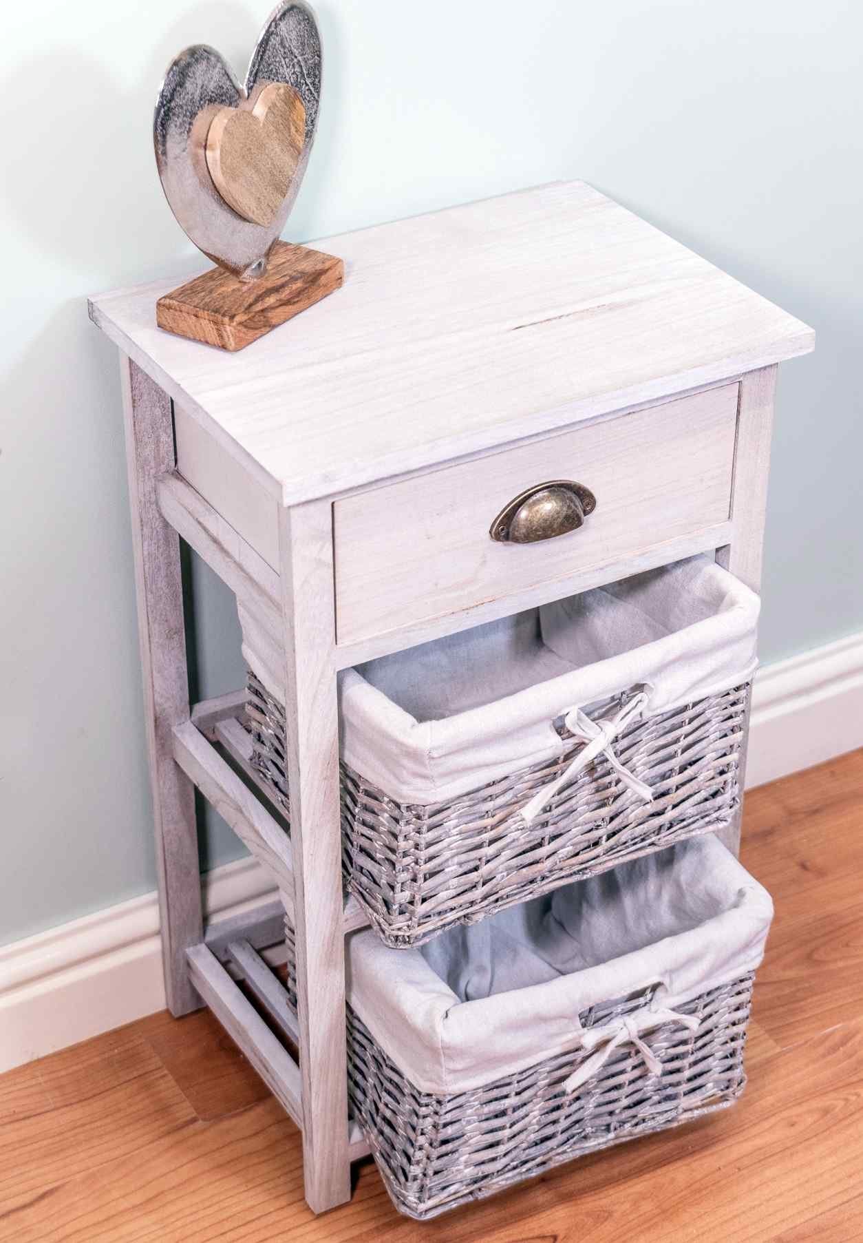 Murray Light Grey Wood Grain Effect Cabinet With Drawers