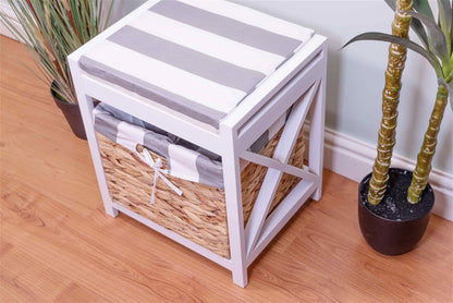 Ramsey Single Drawer White Seated Storage Bench