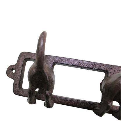 Rustic Cast Iron Wall Hooks, Dogs Tail