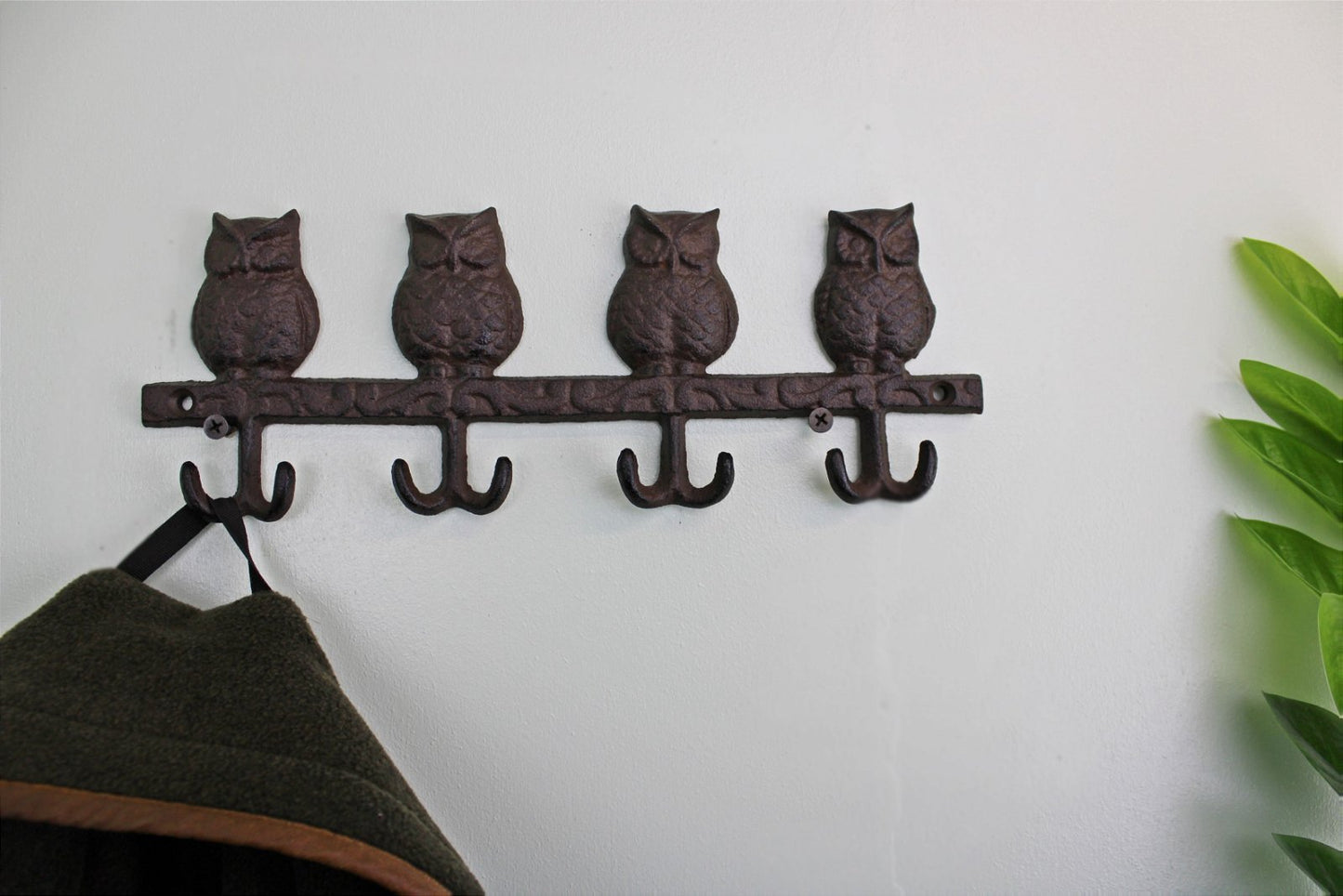 Rustic Cast Iron Wall Hooks, Owls