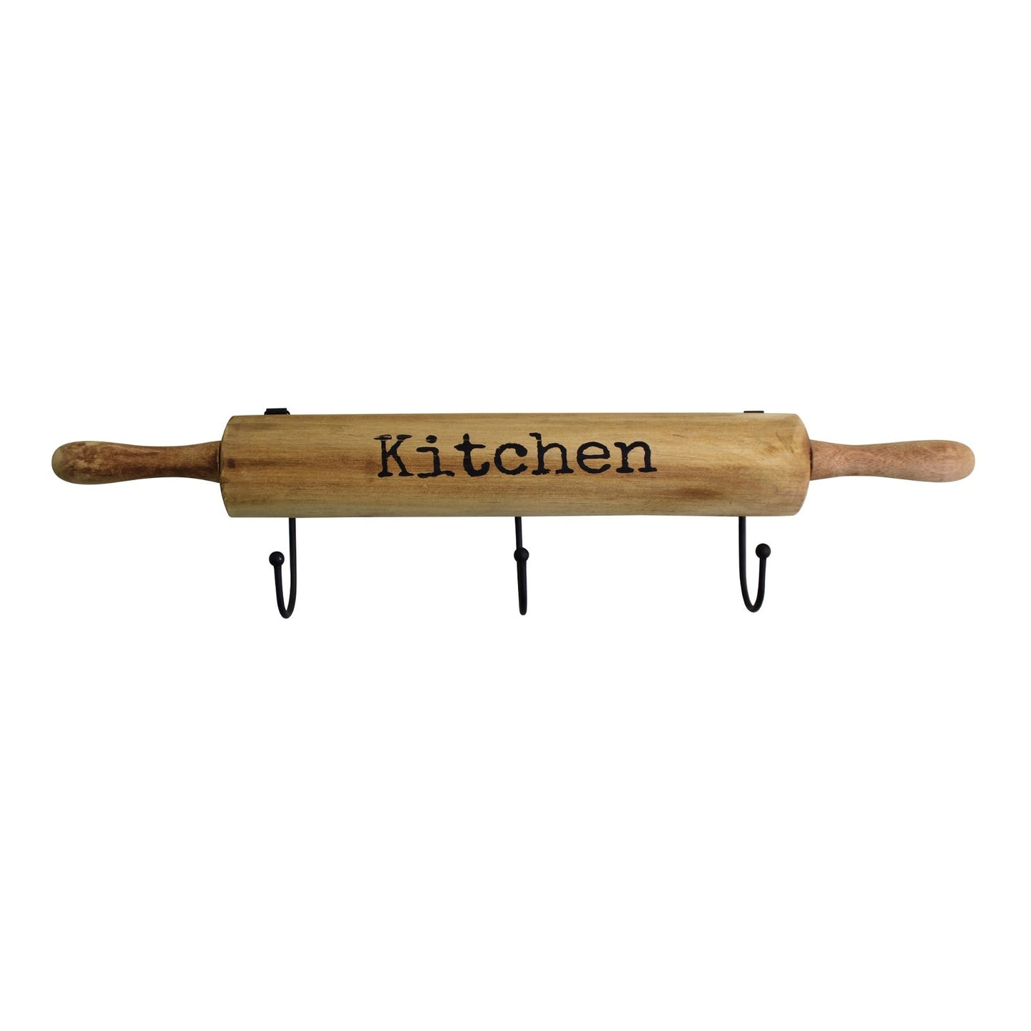 Kitchen Wall Hooks, 4 Hooks with a Rolling Pin Design