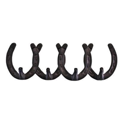 Rustic Cast Iron Wall Hooks, Horseshoe Design