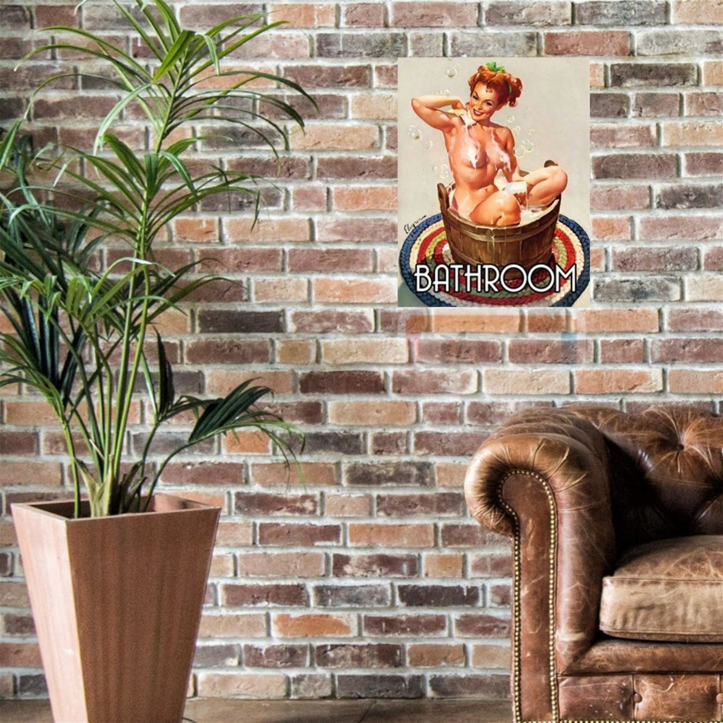 Large Metal Sign 60 x 49.5cm Vintage Retro Bathroom