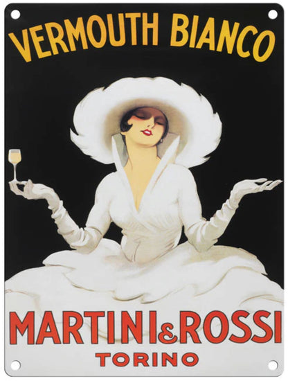 Large Metal Sign 60 x 49.5cm Vintage Retro Vermouth Bianco Martini