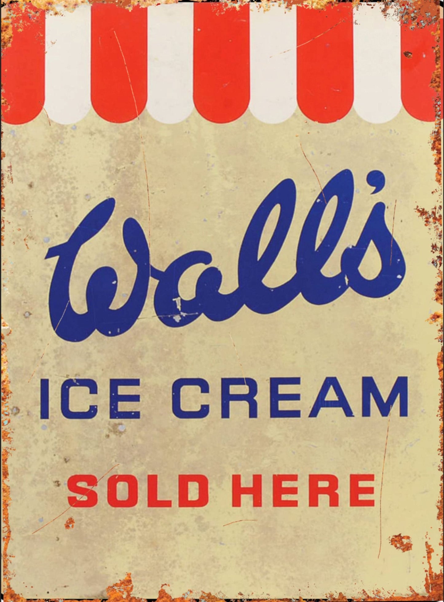 Small Metal Sign 45 x 37.5cm Walls Ice Cream