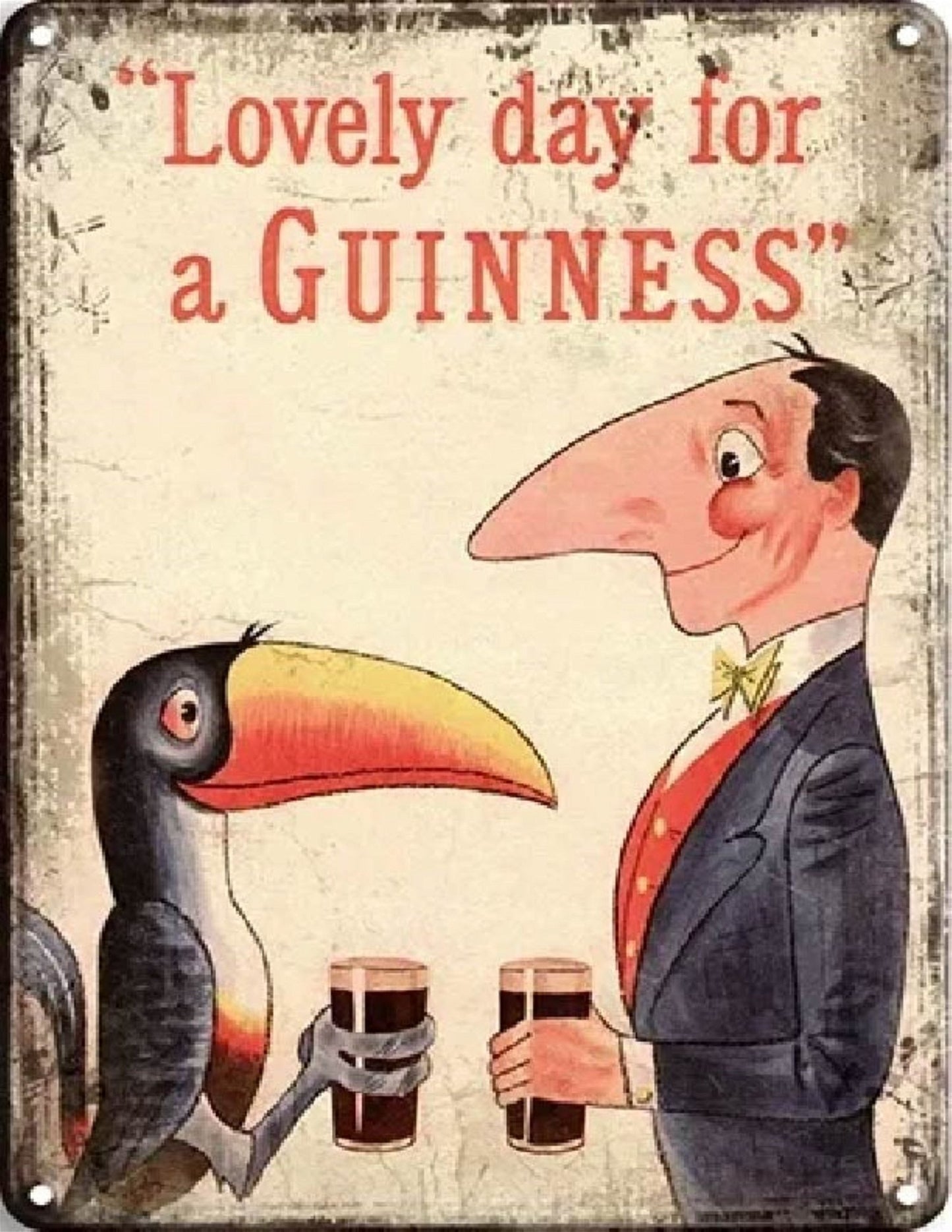 Small Metal Sign 45 x 37.5cm Guinness Toucan