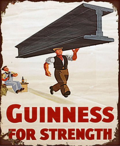 Small Metal Sign 45 x 37.5cm Guinness Beer Advert Girder