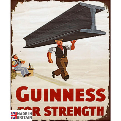 Large Metal Sign 60 x 49.5cm Guinness Beer Advert Girder