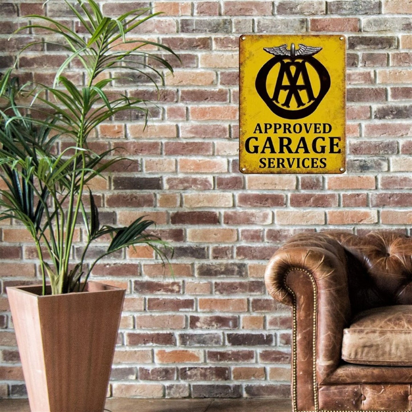 Large Metal Sign 60 x 49.5cm Approved Garage Services